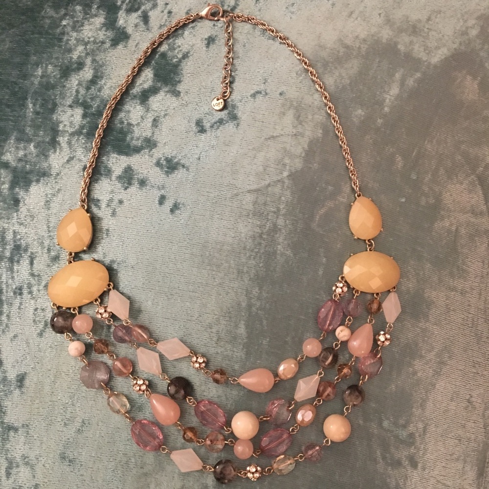 LOFT Multi-strand Beaded Statement Necklace